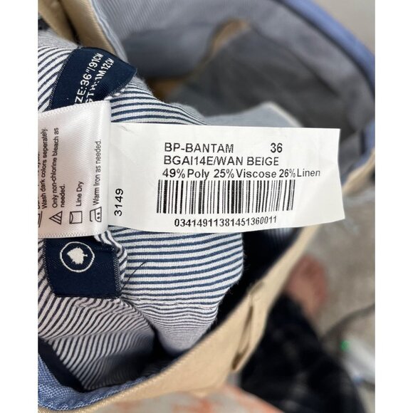 Blackberrys Mens linen blend office trouser pants Beige sz 36 - Picture 11 of 12